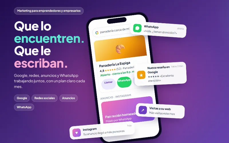 Que lo encuentren y que le escriban: Google, redes, anuncios y WhatsApp trabajando juntos
